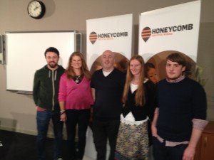 Our leadership coursework group with Darren Gardiner of Ground Espresso Bars.